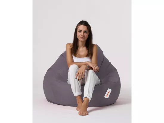 Pouf poire gris fumé Premium XXL
