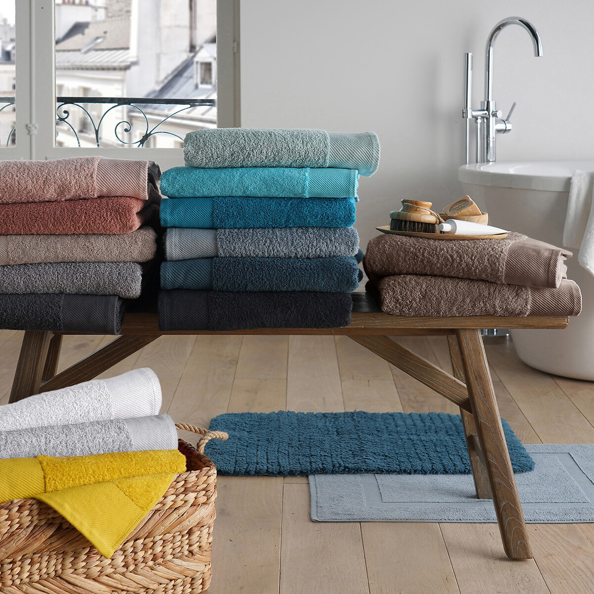 LA REDOUTE INTERIEURS<br>Toalha de banho lisa 500 g/m², Scenario