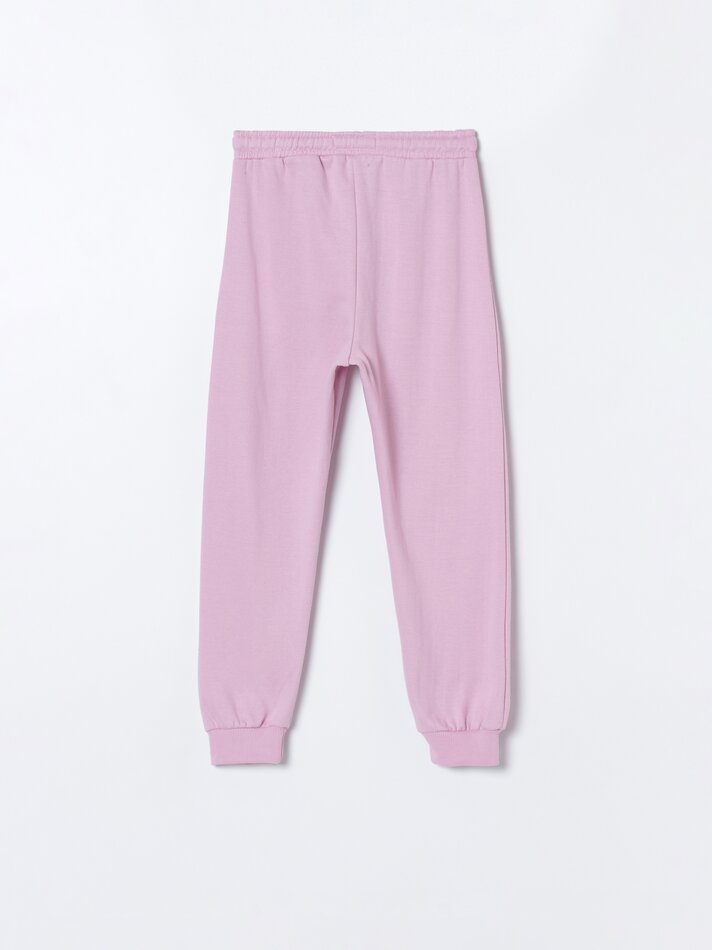 Conjunto com 2 calças de moletom básicas - rosa e lilás