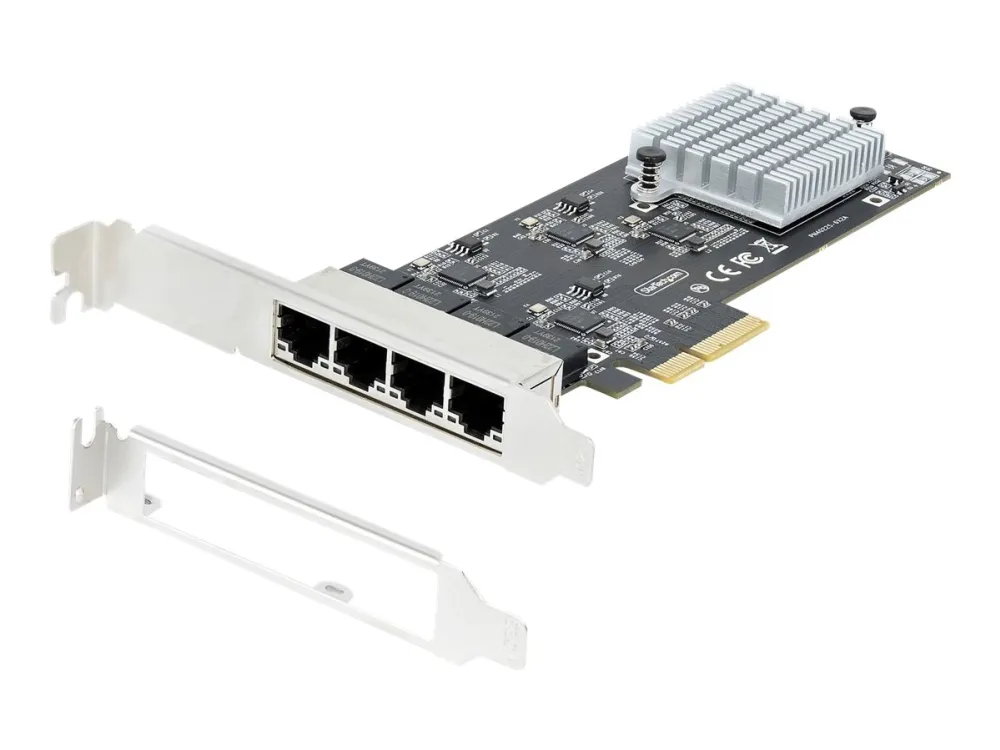 StarTech.com 4-Port 2.5Gbps NBASE-T PCIe Network Card, Intel I225-V Chip, Quad Port Computer Network Card, Multi-Gigabit NIC, PCI Express Server LAN Card, Desktop Ethernet Interface Card, PCI Express 2.0 (PR42GI-NETWORK-CARD) - Netværksadapter - PCIe