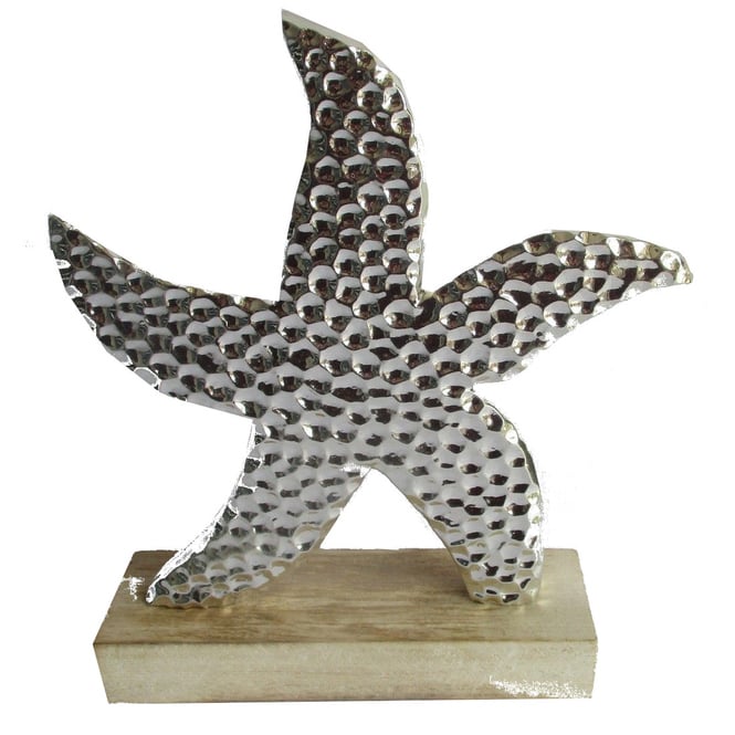 Standdeko - Seestern - klein - silber - ca. 12 x 4 x 13,5 cm