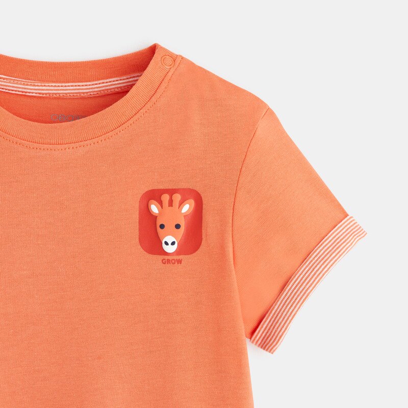 T-shirt à motif orange bébé garçon Orange