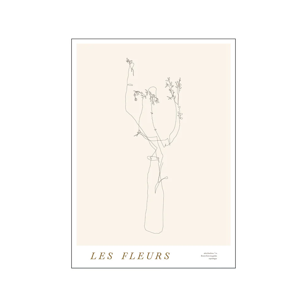 Poster & Frame  Les Fleurs plakat, creme - 30x40 cm