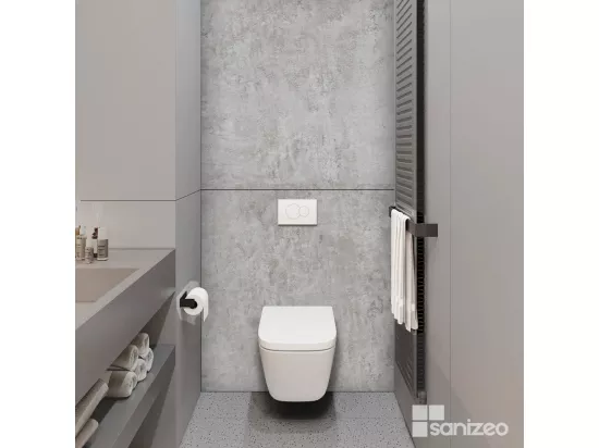 Lot de 2 Panneaux d'Habillage pour Douche et Baignoire, L120*l120*0.4 cm, effet béton, Urban Concrete by SANIZÉO