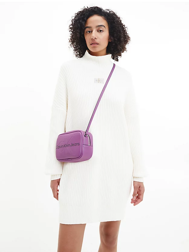 Vestido de malha de algodão orgânico com modelagem solta