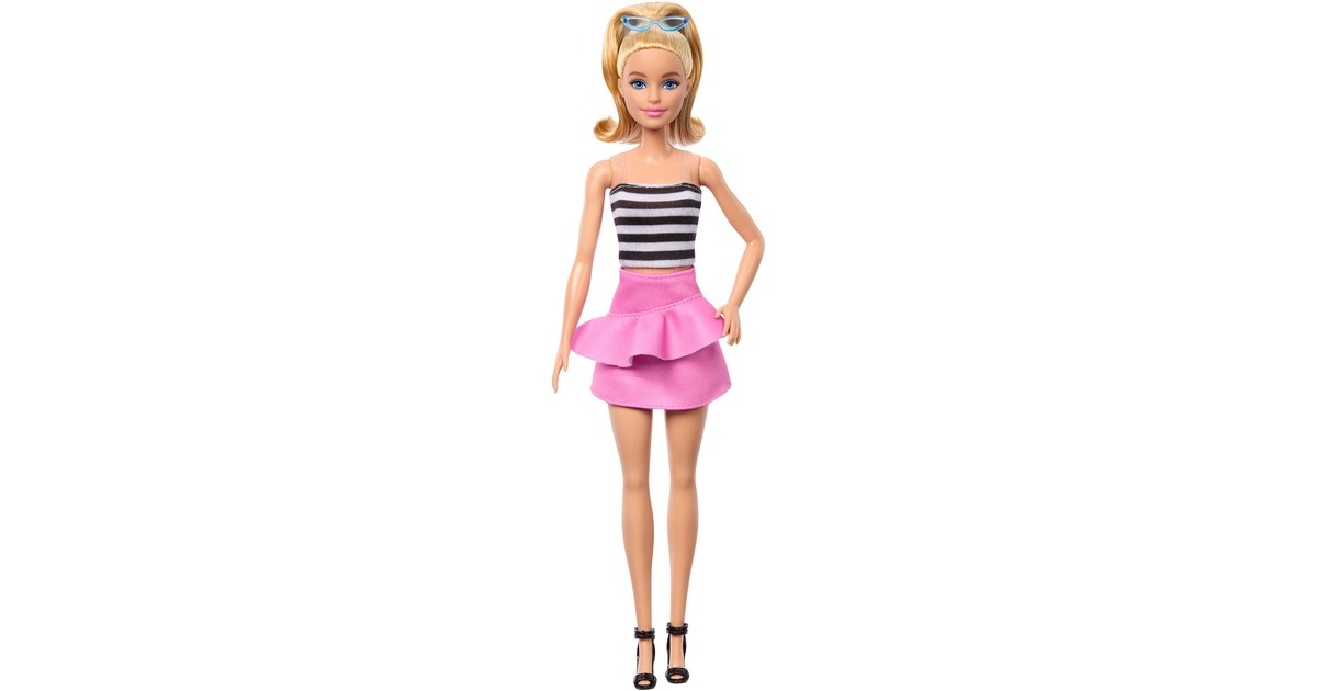 BarbieFashionistas #213 - Striped top, pink skirt and sunglasses Pop  (65e verjaardag)