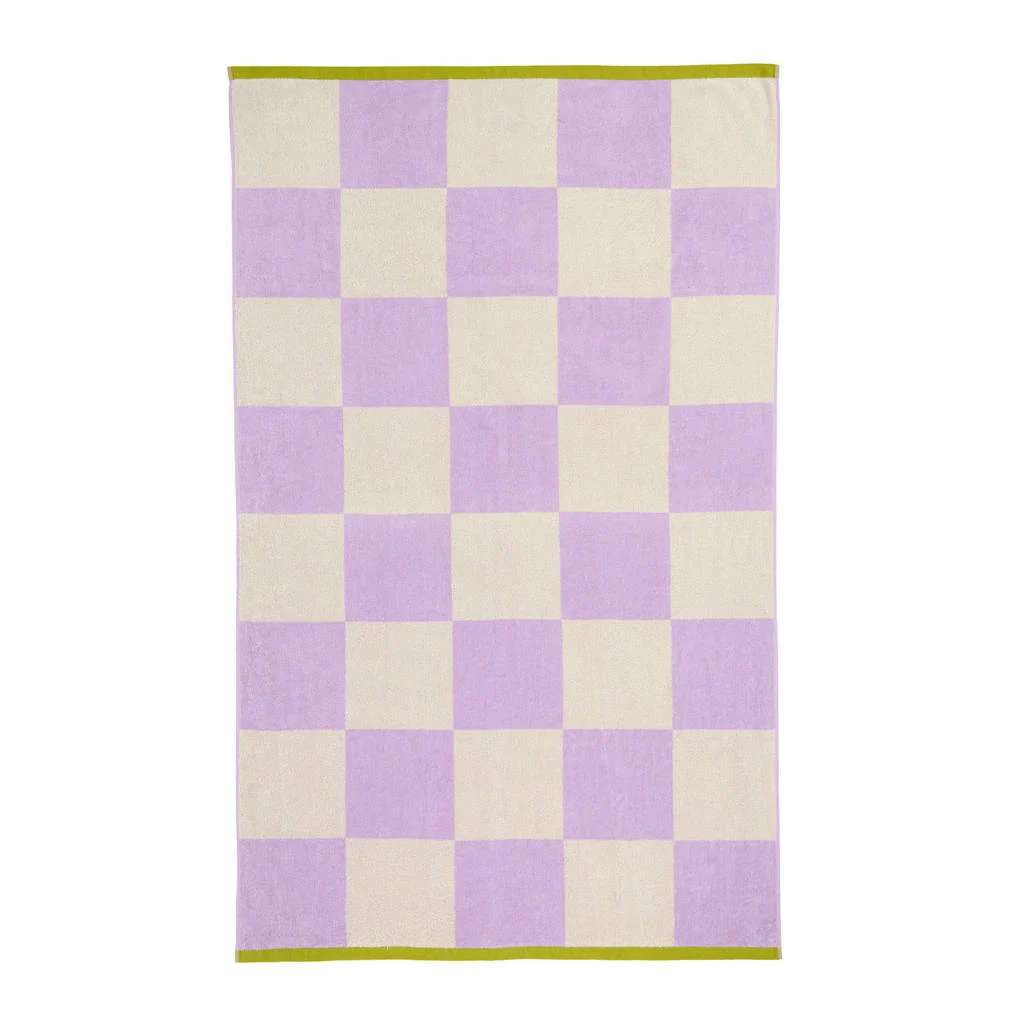 strandlaken Check (lila/ecru) (180x108 cm)