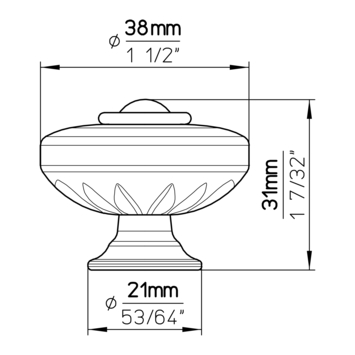 Knop Francien Transparant 38mm