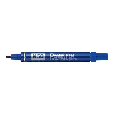 Pentel PEN N50 - Pack de 4 marqueurs permanents - pointe ogive - noir, bleu, rouge et vert