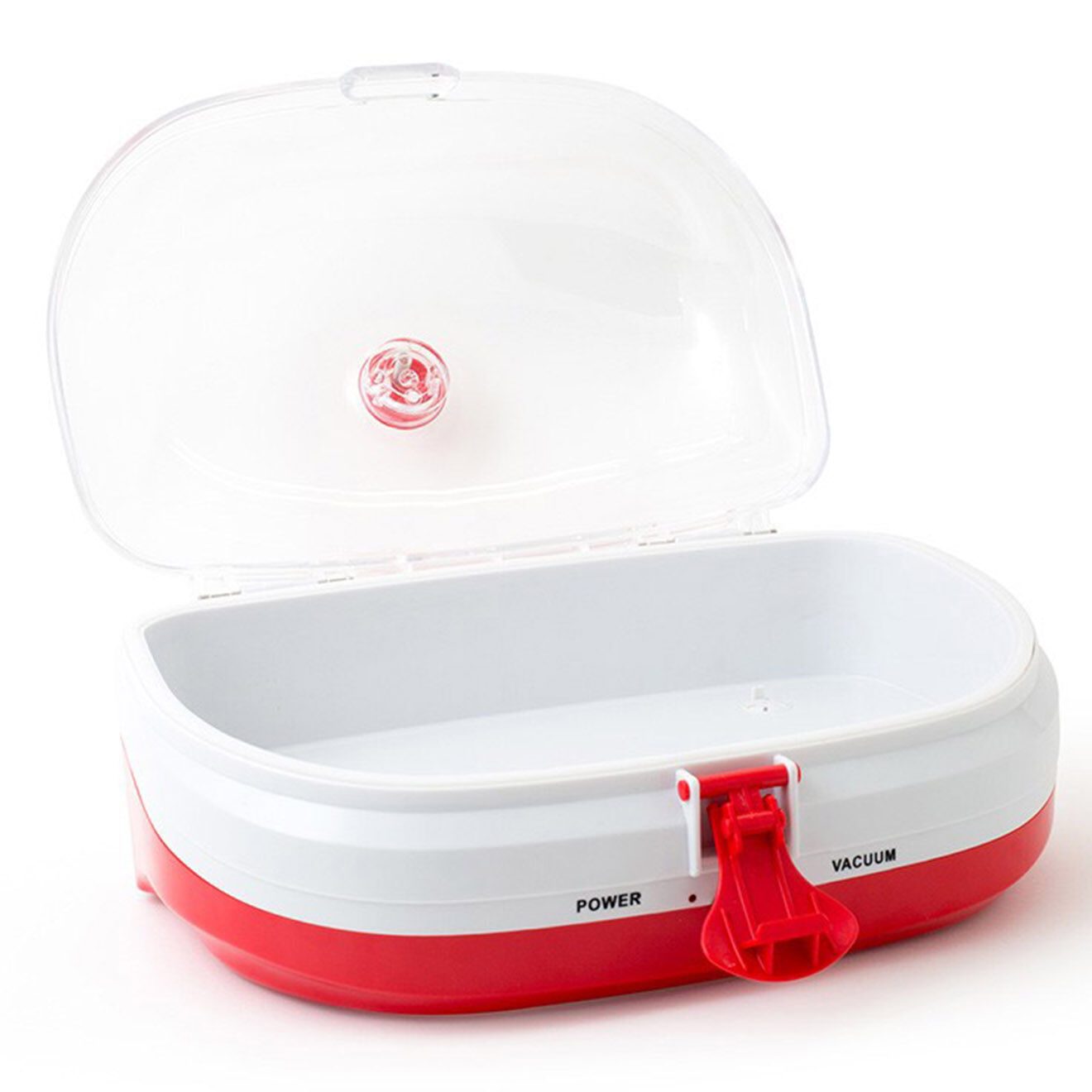 Gadget Boite de conservation électrique sous-vide blanc/rouge - 38x29x22 cm