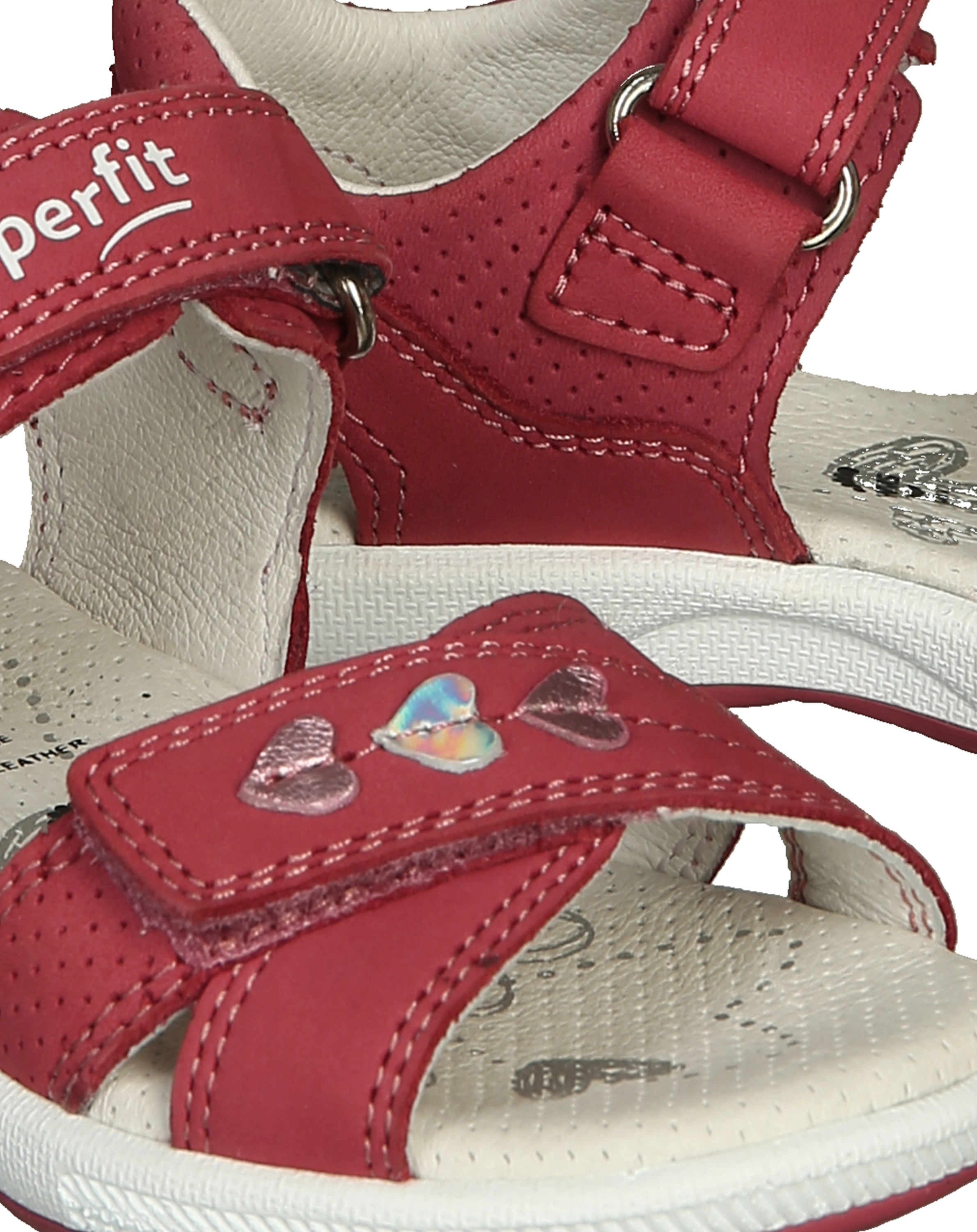 Leder-Klettsandalen EMILY - HERZ in pink