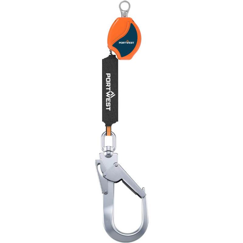 Portwest FP80 Ligne de vie auto-rétractable 2m 140kg Orange/Noir