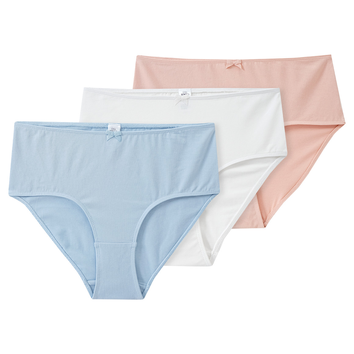 Gina Benotti 3 Damen Pantys unifarben hellblau / weiss / rosa