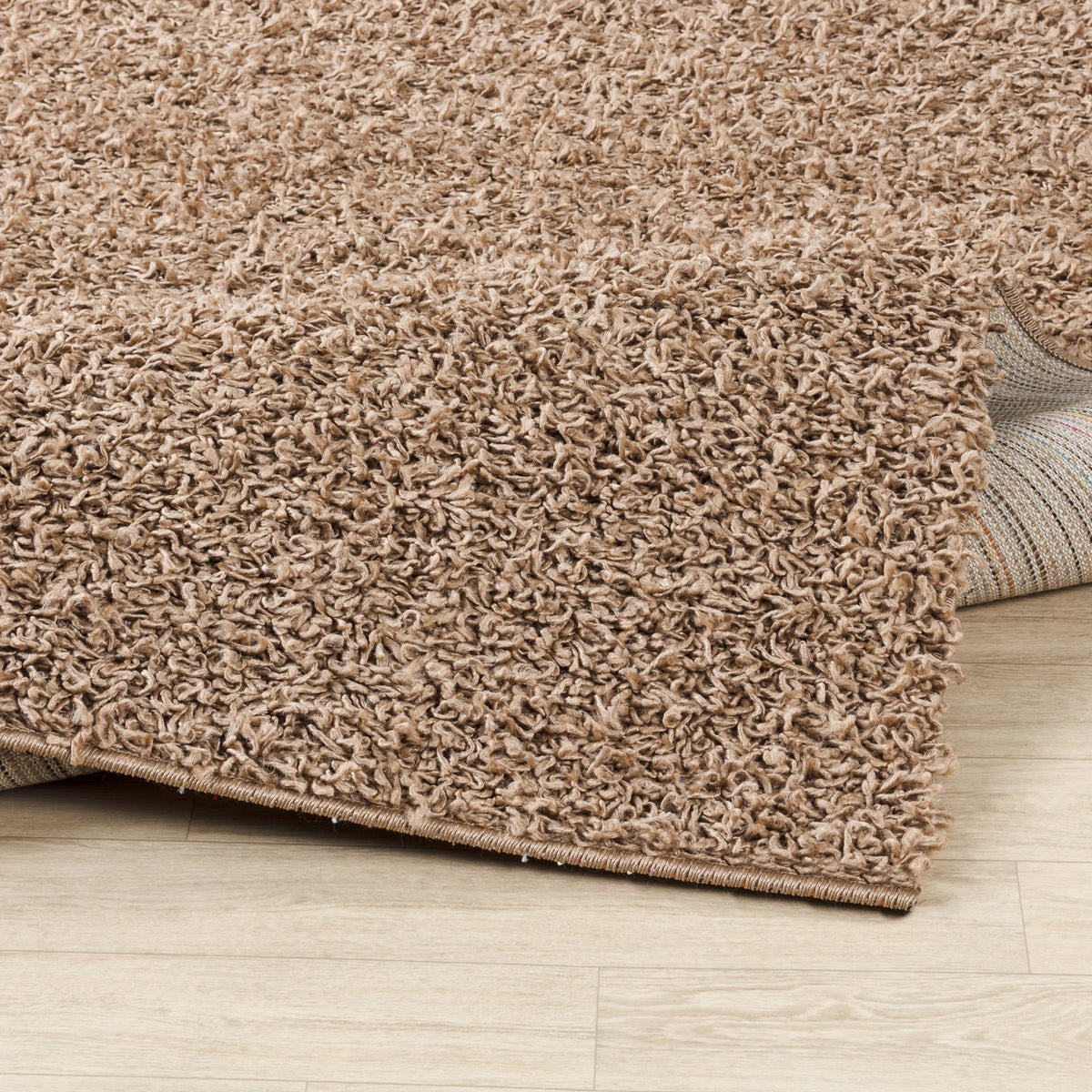 Modern hoogpolig shaggy vloerkleed voor in de hal, donkerbeige, 80x220 cm, LILLY