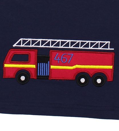 Freds World T-Shirt - Navy m. Feuerwehrmann