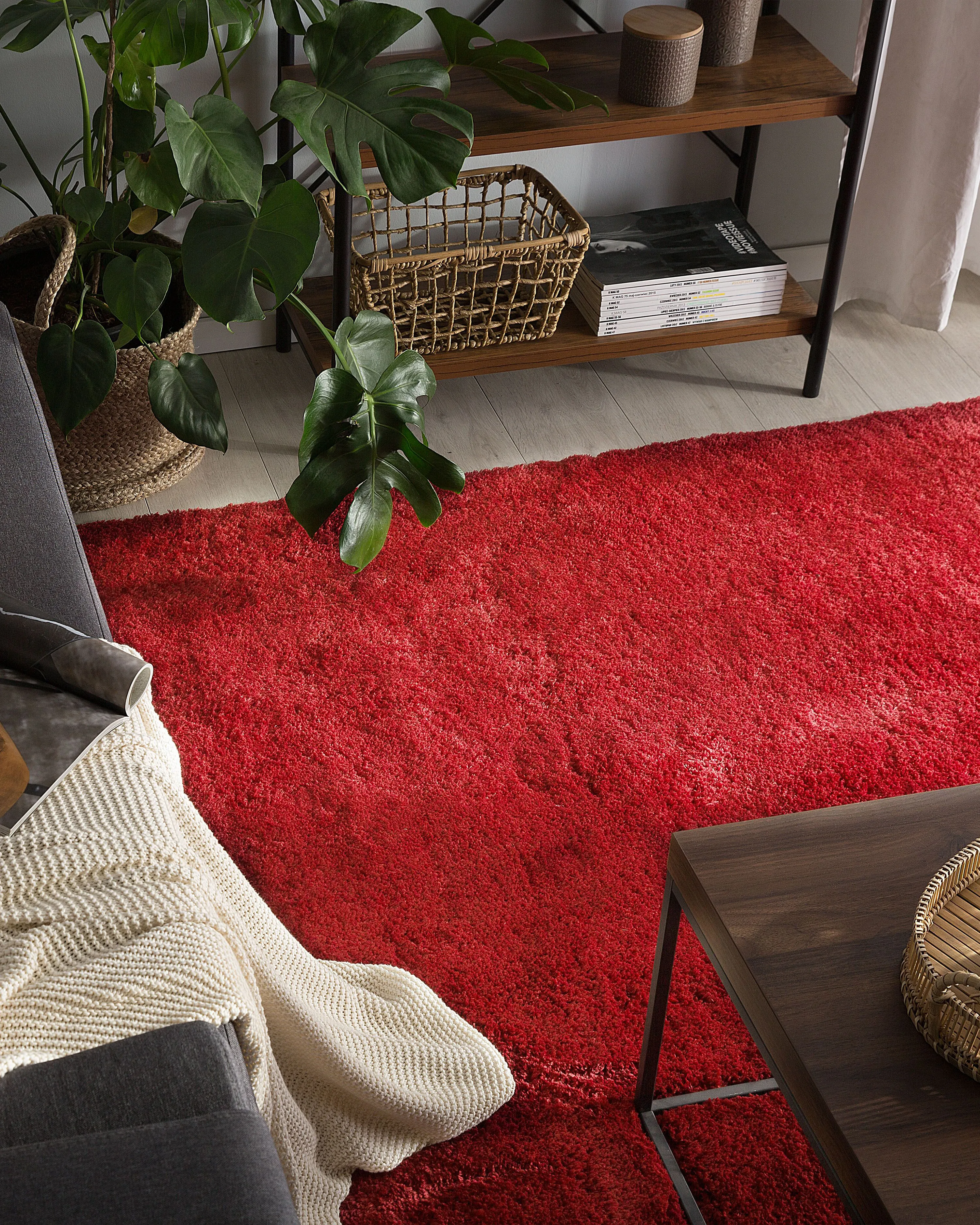 Hoogpoligvloerkleed EVREN Rood 160 x 230 cm