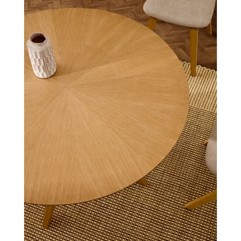 Table Ronde Naanim en placage de chêne Ø 100 cm