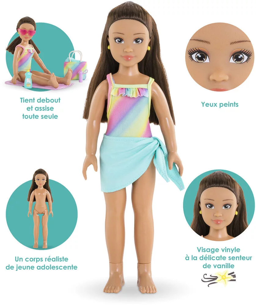 COROLLE GIRLS -POUPEE MANNEQUIN - COFFRET LUNA A LA PLAGE - 28CM