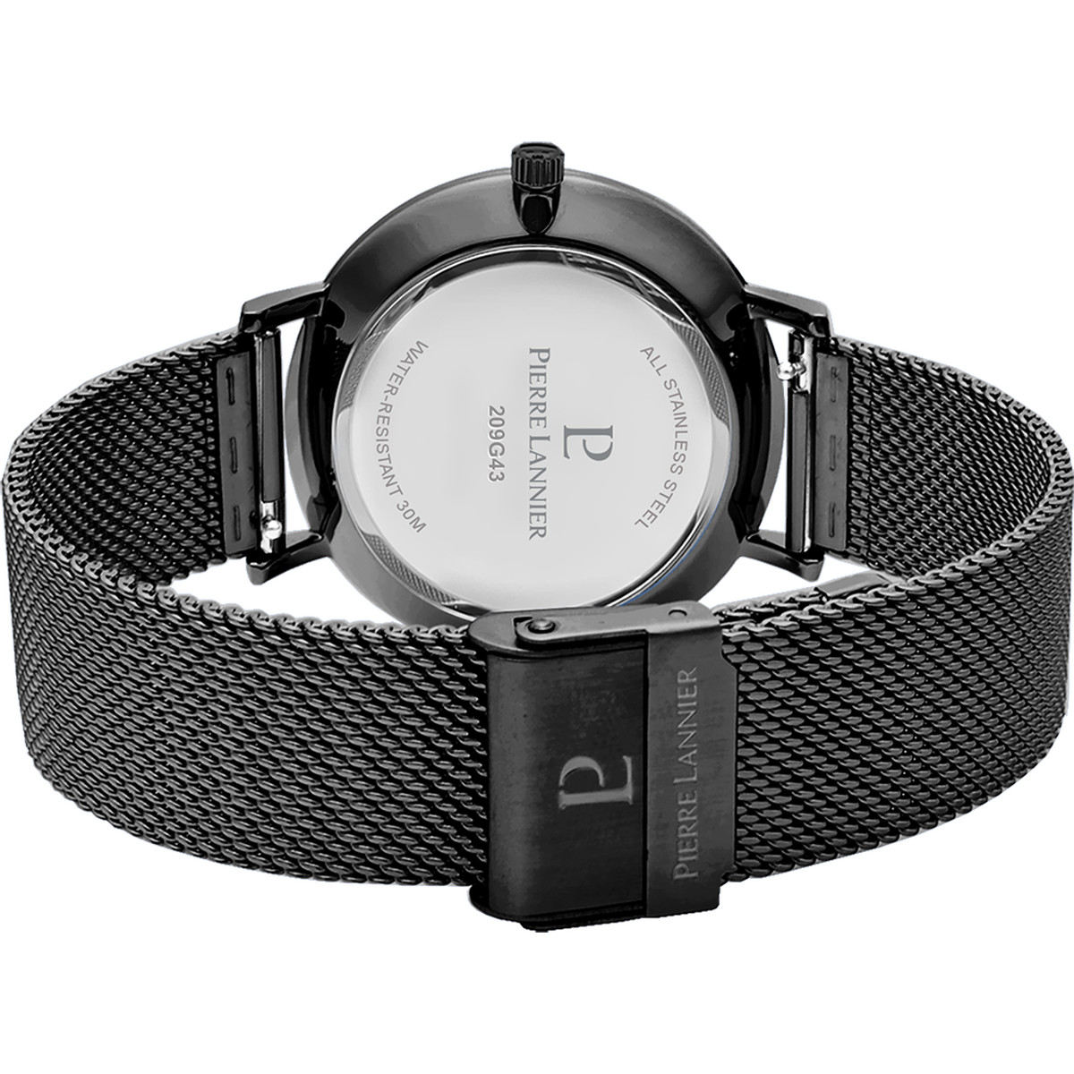 Montre Pierre Lannier homme solaire bracelet acier noir