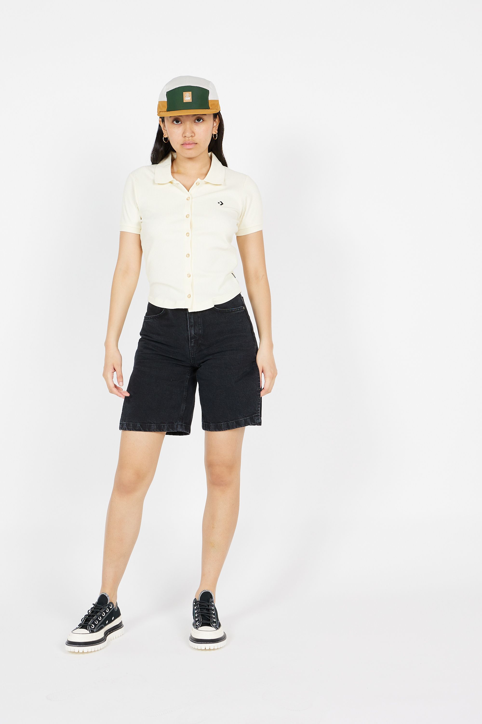 CONVERSE polo SLIM BUTTON UP Beige