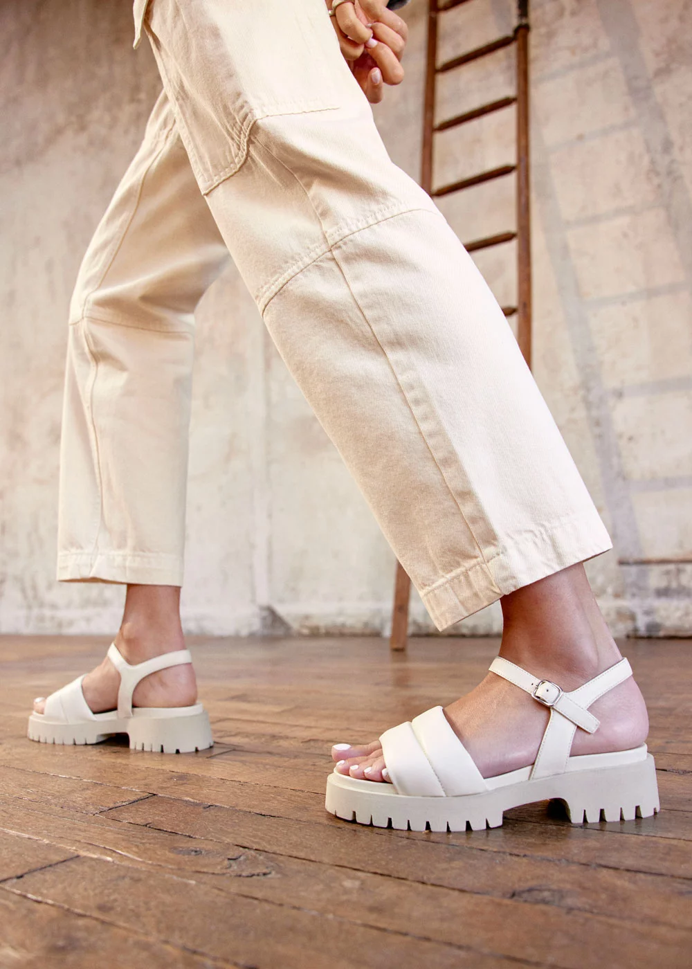 SANDALE REBEKA CUIR BLANC