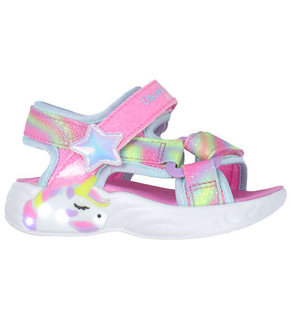 Skechers Sandalen m. Lichter - Dreamy Einhörner - Pink/Multi