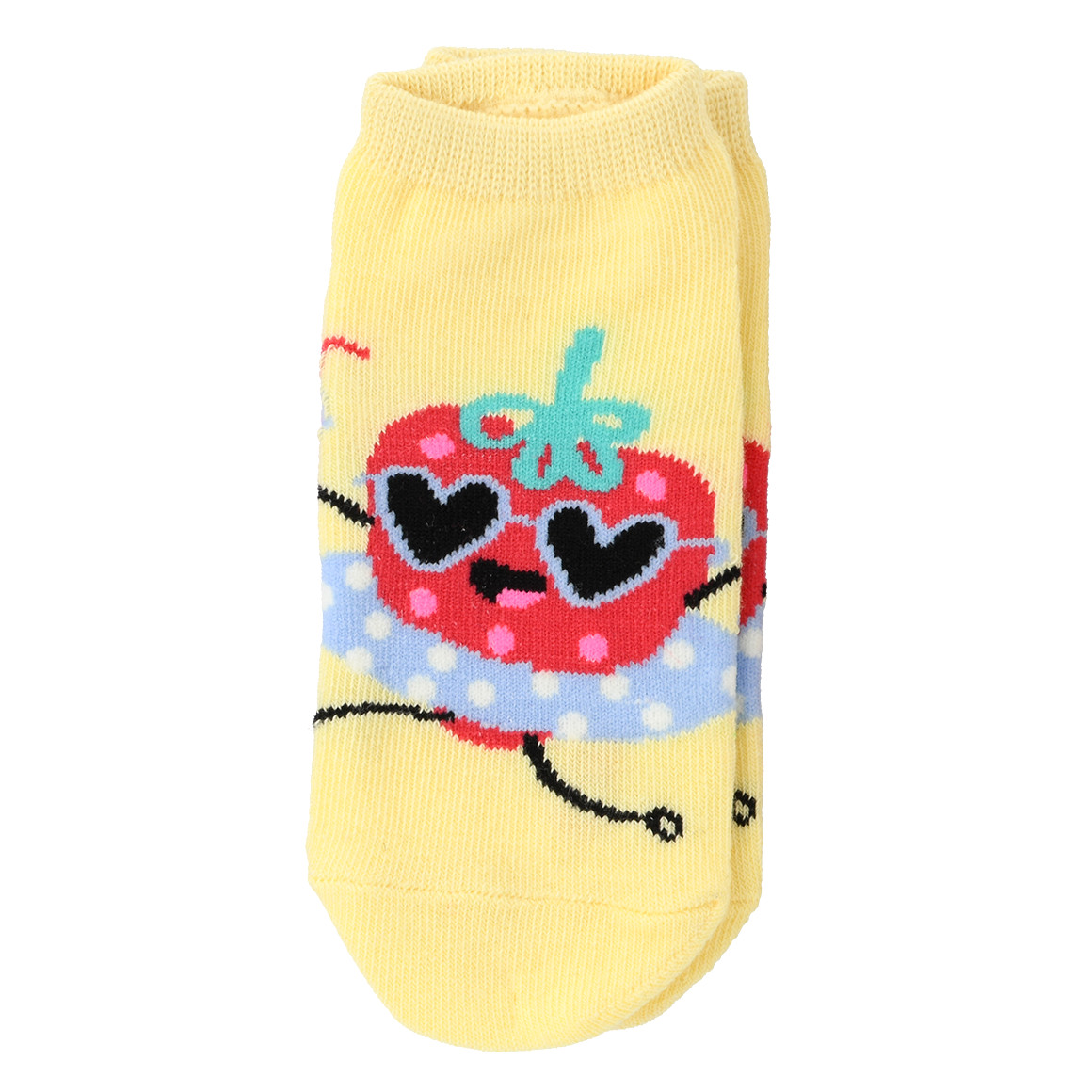 Famy 5 Paar Mädchen Sneaker-Socken im Set hellgelb / hellblau / rot