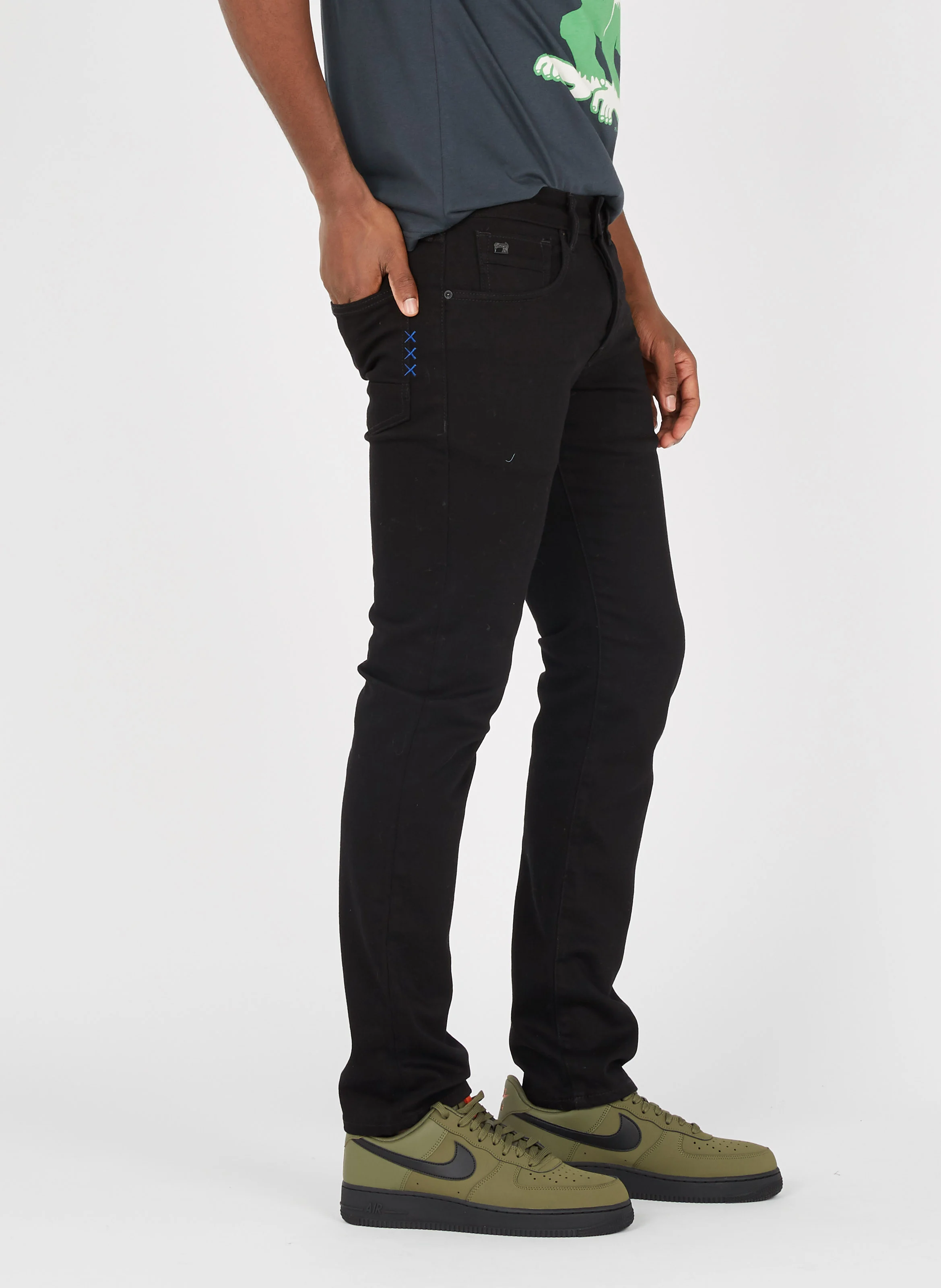 Jean slim taille normale | Noir