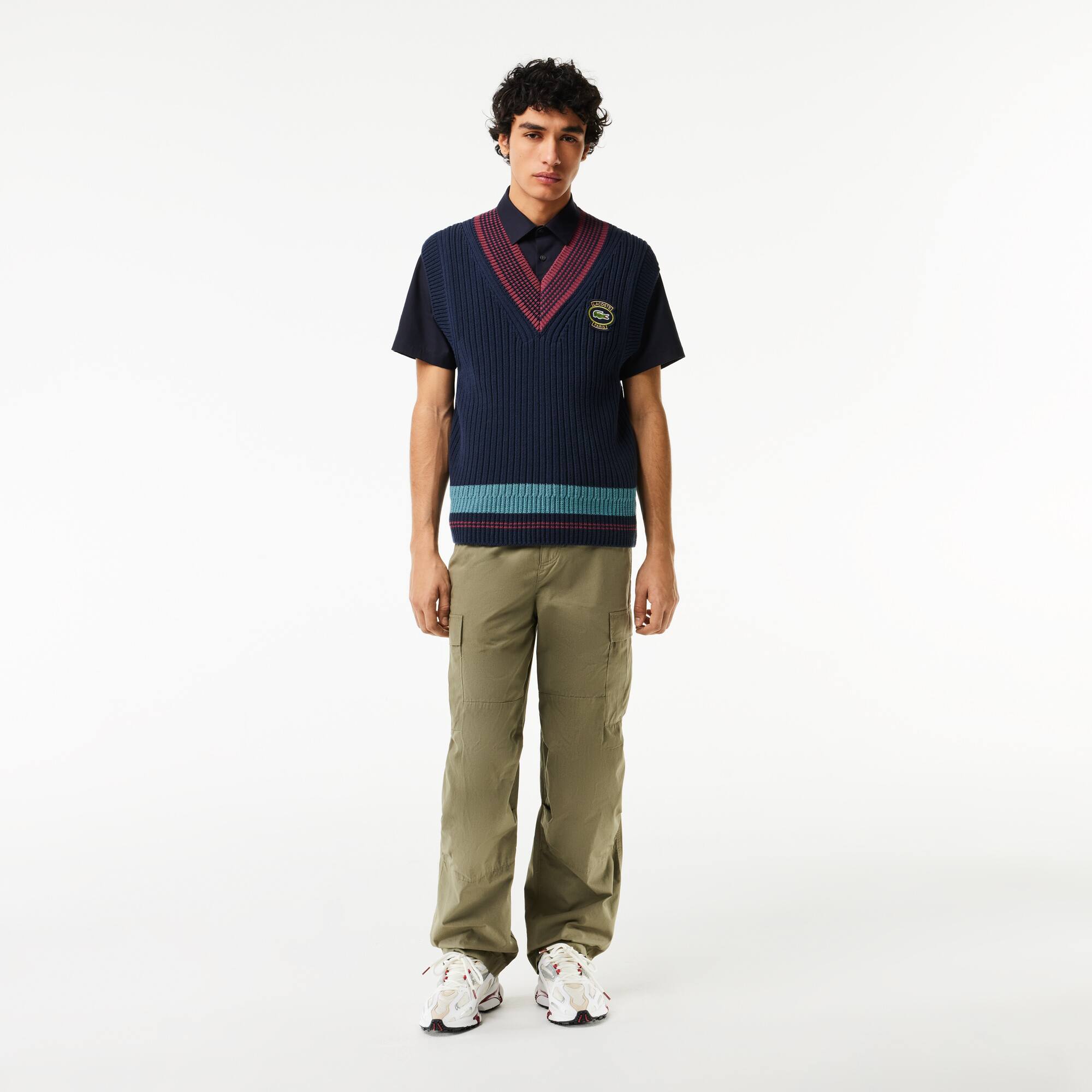 Chemise regular fit unie à manches courtes en coton premium Manches Courtes - Bleu - Lacoste - Homme