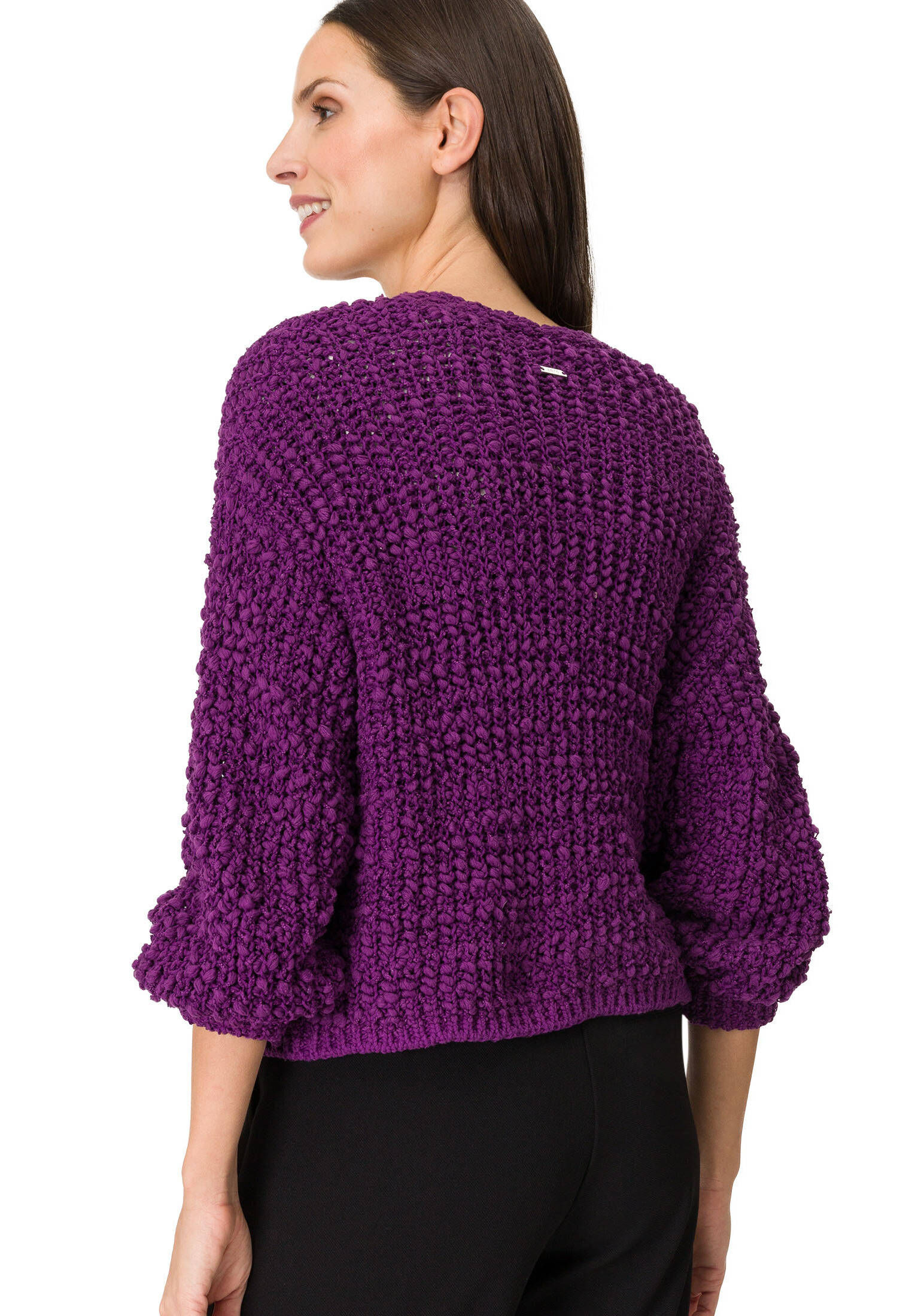 zero| Damen Kurze Strickjacke Grobstrick