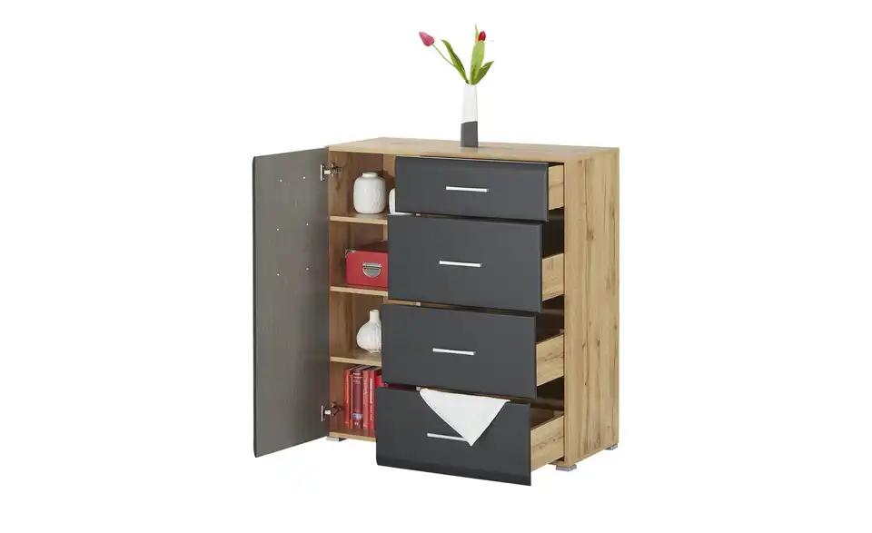 Kommode  Fun Plus Schwarz, matt 100 cm