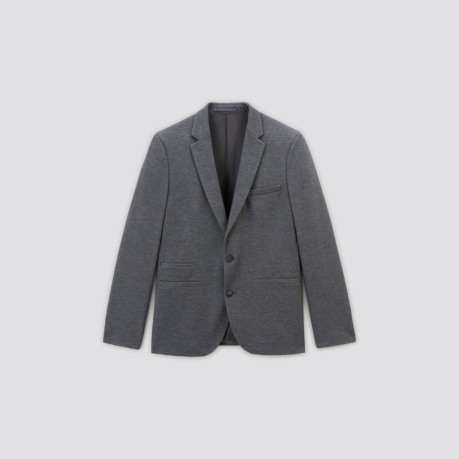 Veste slim maille coudières Gris moyen