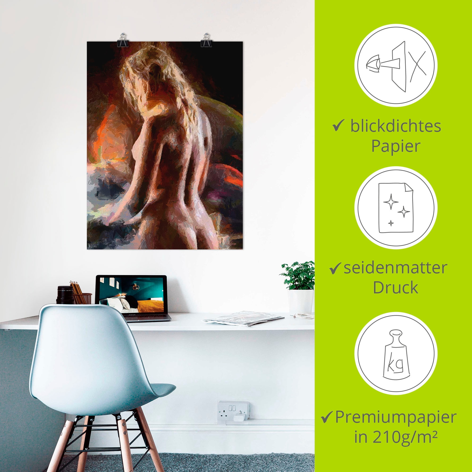 Artland Poster »Nackt von hinten« Erotische Bilder 1 Stk. tlg. als Alubild, Leinwandbild, Wandaufkleber oder Poster in versch. Grössen