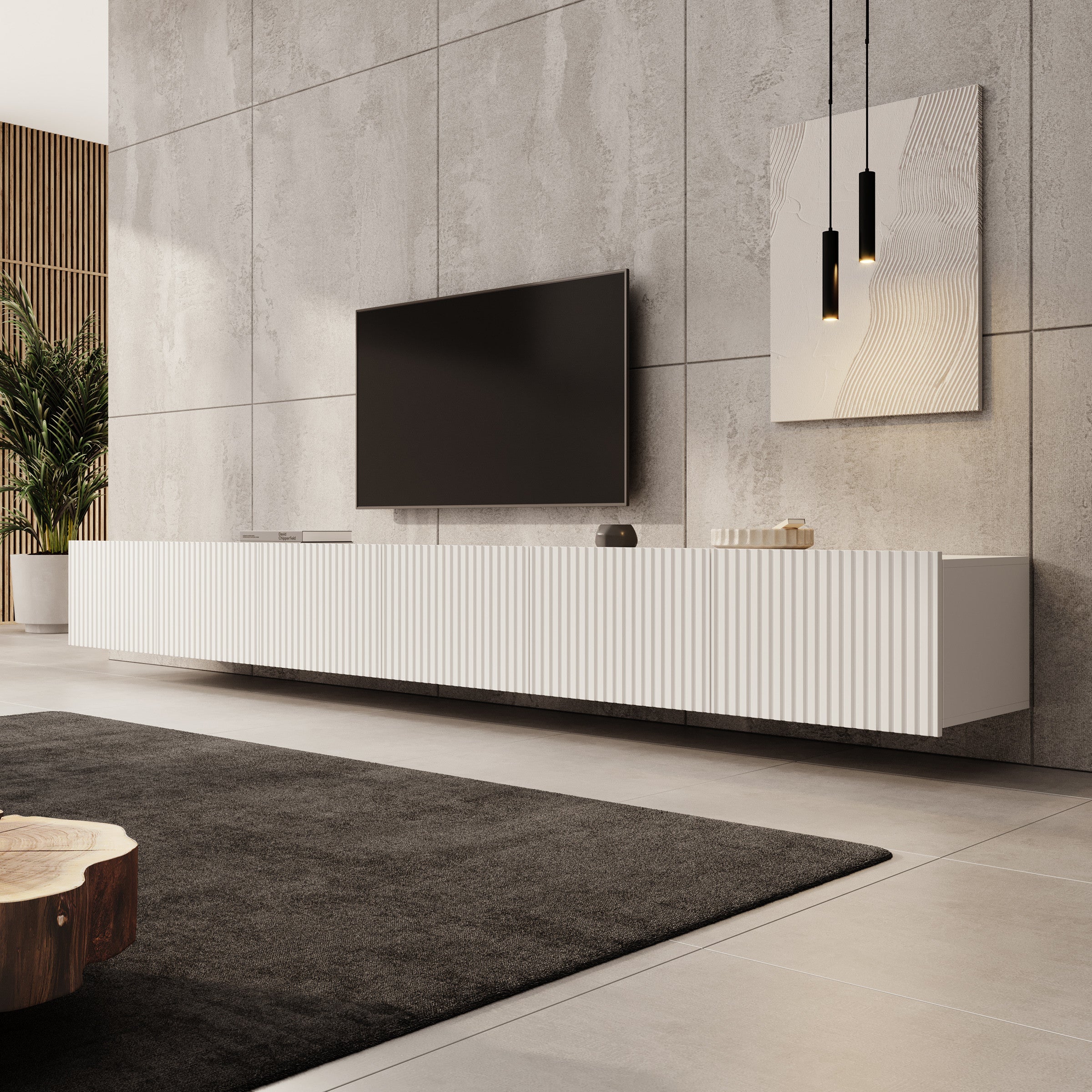 Kenderes - TV-Meubel - Wit - 300x41x38 cm