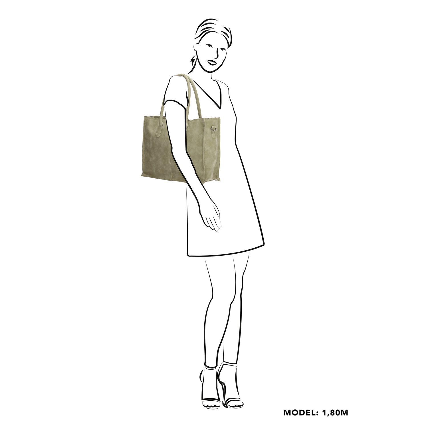 Zebra Trends Natural Bag Lisa Shopper groen