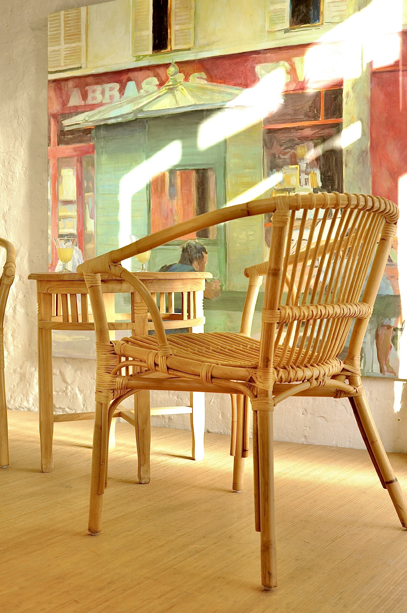 Rund-Lehnstuhl 'Trendton', Rattan natur, B 57 cm, H 76 cm, L 61 cm von fischer's lagerhaus
