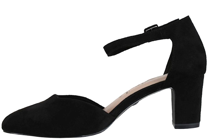 TAMARIS VEGANSK PUMPS I SORT VELOUR