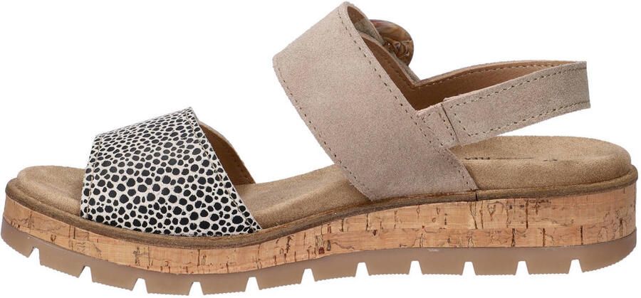 Nelson Flex suède sandalen met sleehak taupe