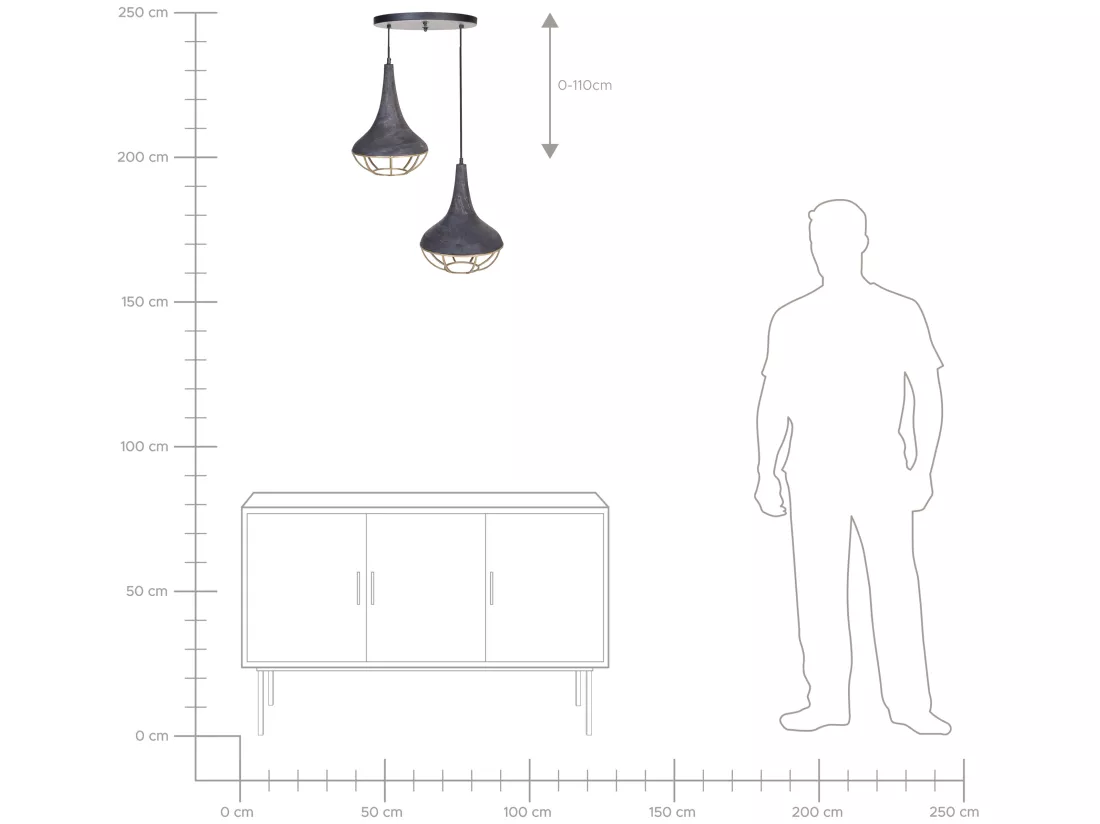 Lampe suspension BAGMATI Bois Noir