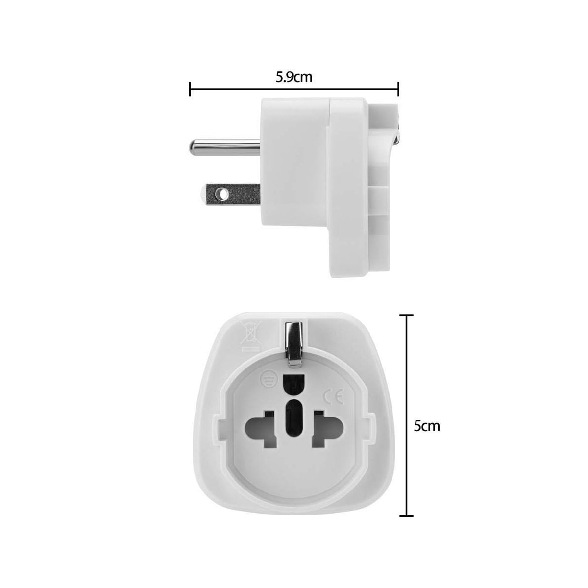 4x Socket Adapter Reise Plug Converter (type b til eu)
