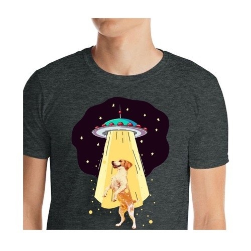 Camiseta masculina Mascochula, personalizada com a foto do seu pet, cinza escuro