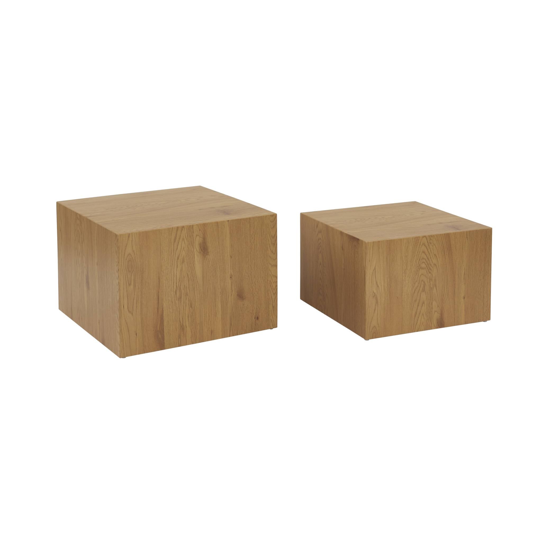 sweeek - Set van 2 vierkante salontafels met houteffect