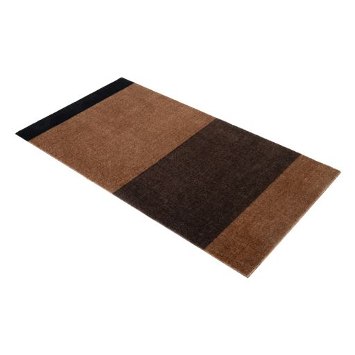 Tica Copenhagen Stripe Horisontal Gulvtæppe, Cognac/Dark Brown/Black, 67x120 cm