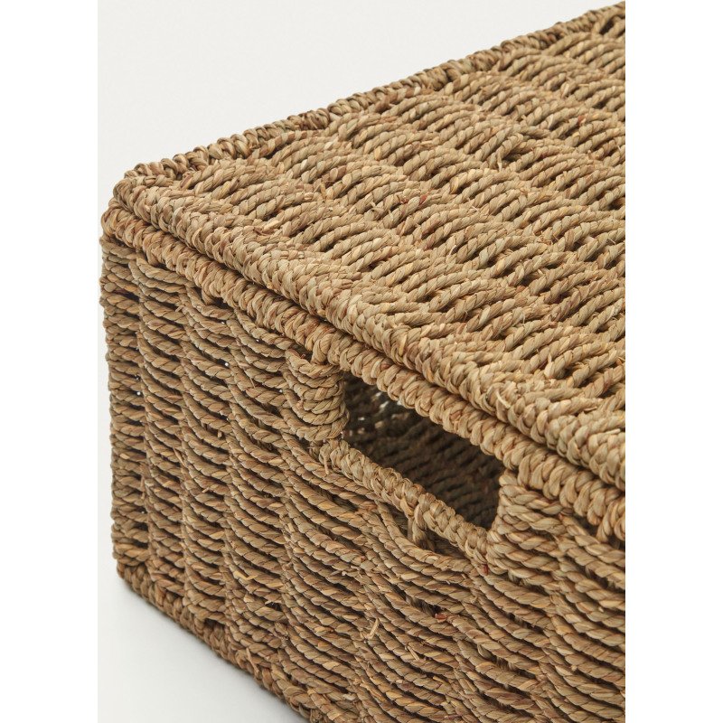 Lot Tossa de 2 boites avec couvercles en fibres naturelles 57 x 36 cm / 60 x 40 cm