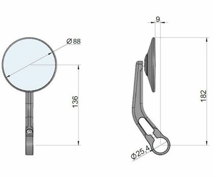 Rétroviseur LSL embout de guidon Clubman