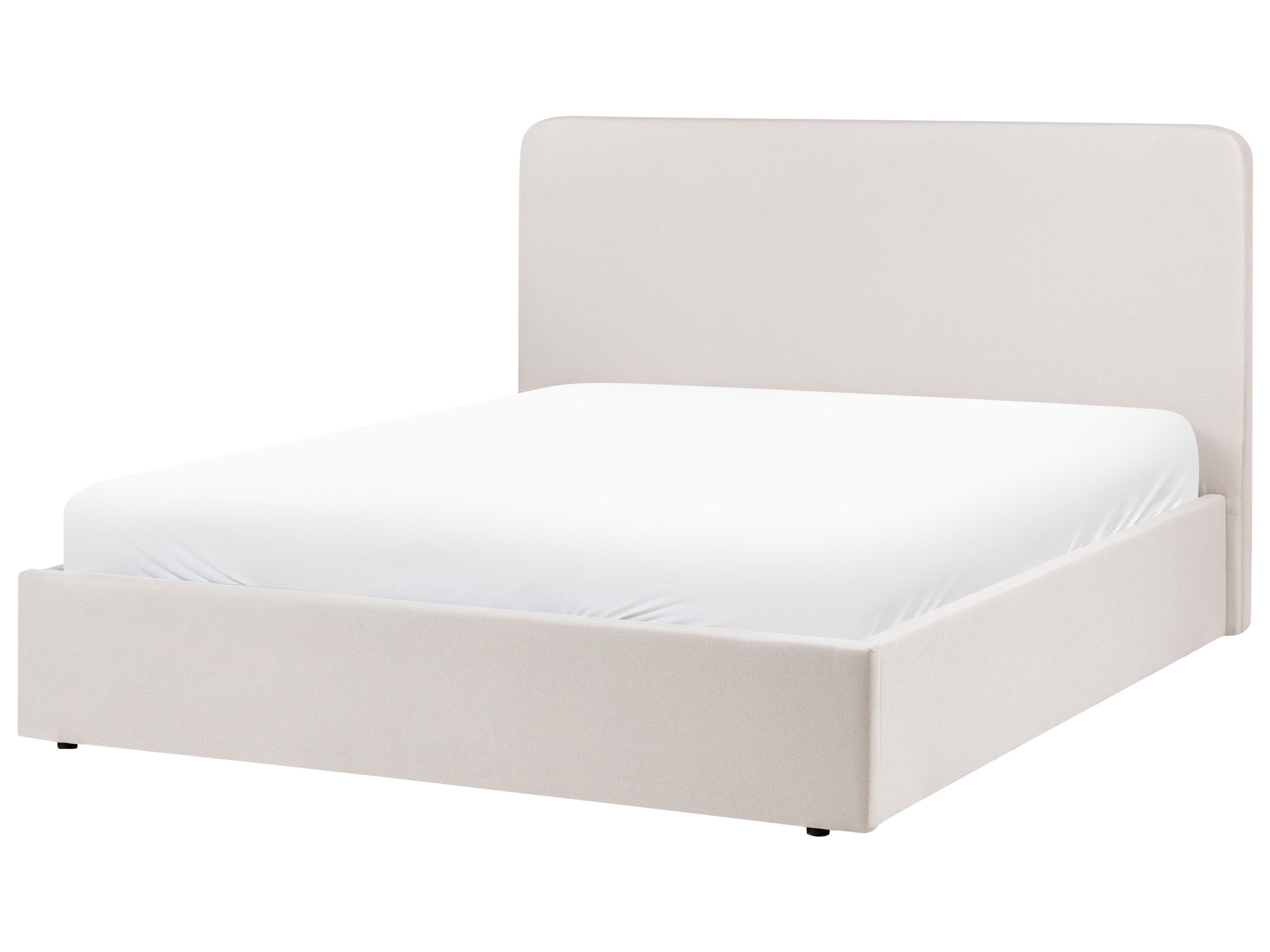 Bed met opbergruimte Stof BRENON 180 x 200 cm Lichtbeige