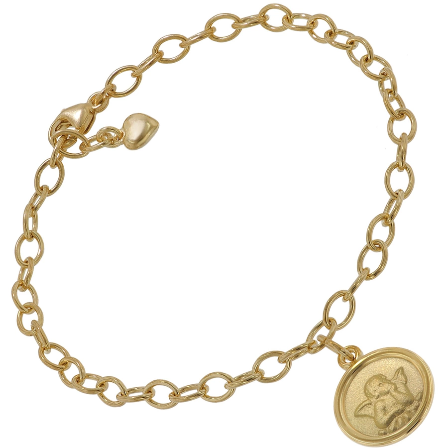 trendor Armband mit Engel-Anhänger 925 Silber Goldplattiert 17 cm gold