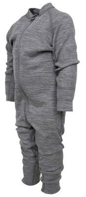 Lindberg Rib Merino Undertøysdress Merinoull, Grey Melange