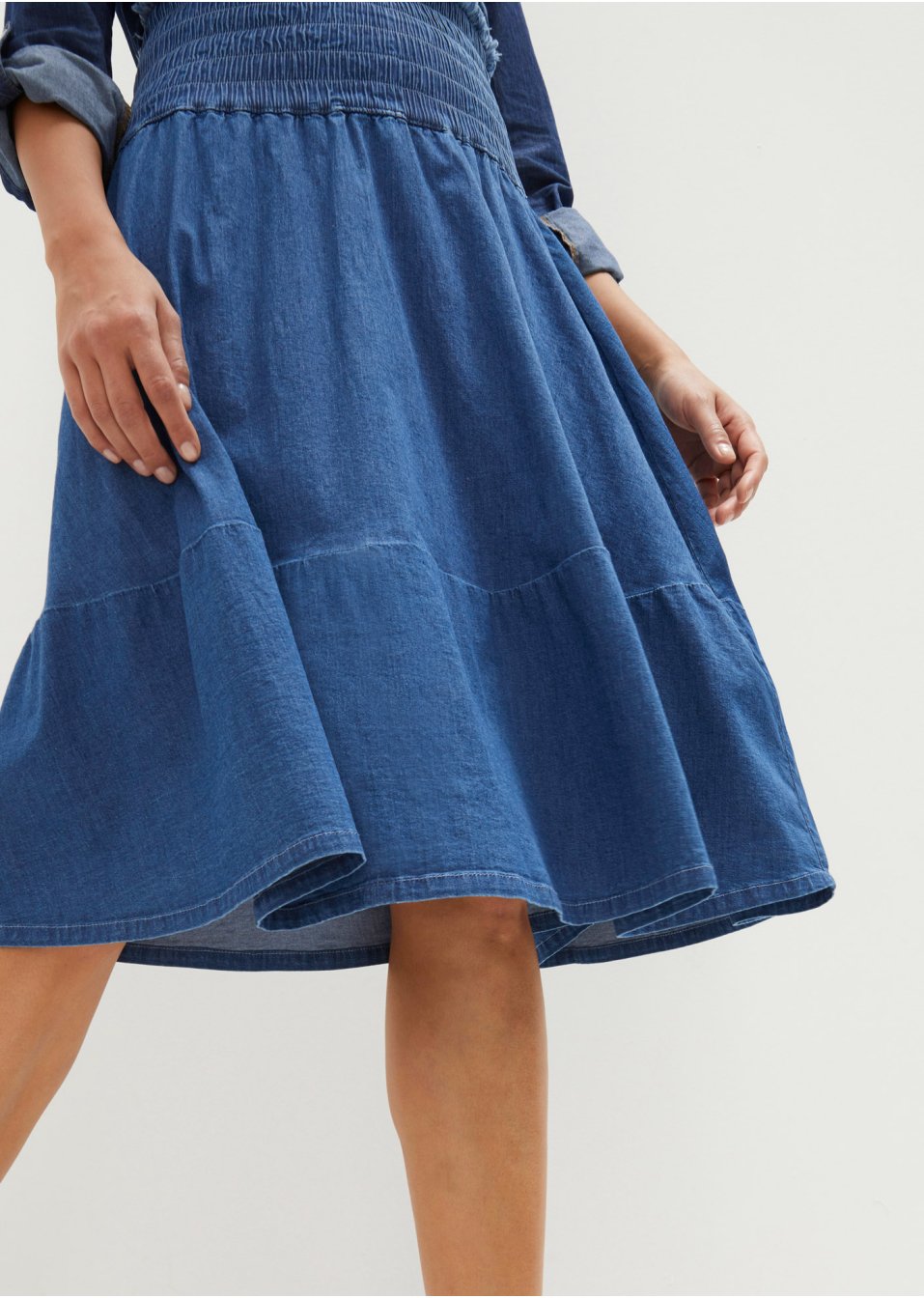 Jupe en jean avec taille élastiquée