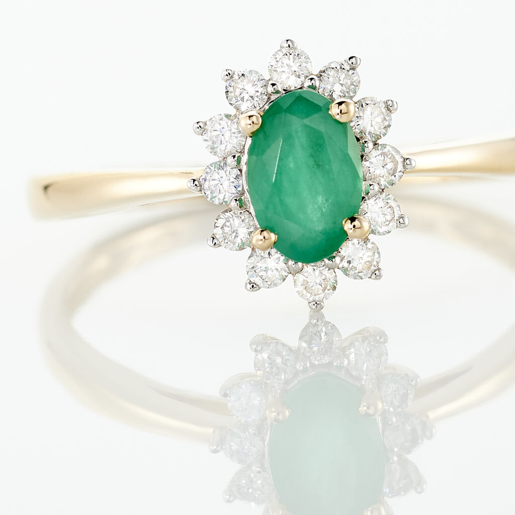 Bague Vladimir Or Jaune Emeraude Diamant